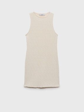 Mango Fitted Textured Knit Summer Dress
